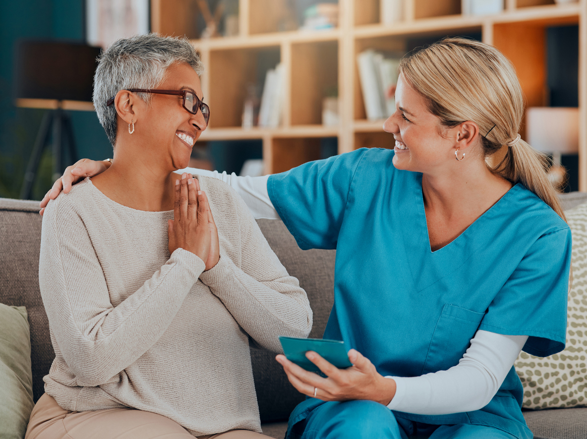 doctor providing hospice care to senior patient