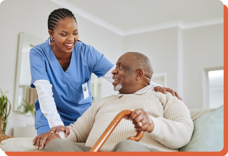doctor providing hospice respite care to senior patient