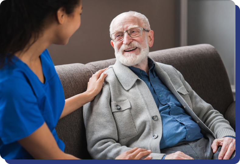 senior patient receiving general inpatient hospice services