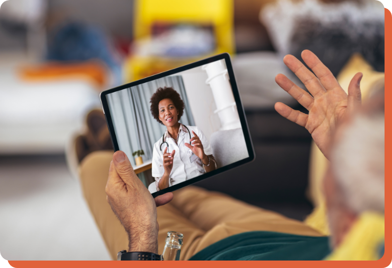 patient in a telemedicine primary care appointment with a doctor