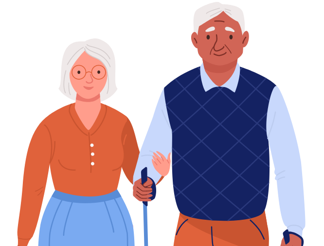 graphic of senior couple